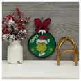 thumbnail image 3 of The Grinch Ornament Shaped Wood Wall Decor with Santa Hat and Red Bow, 3 of 3