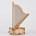 thumbnail image 3 of Developmental Wooden Music Box Harp Cut Antique Birthday Gift, 3 of 8