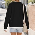 thumbnail image 4 of Lumtrix Women Side Slits Faux Layered Sweatshirts Fall Long Sleeve Tops Crew Neck Drop Shoulder Soft Pullovers Black 2XL, 4 of 4