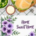 thumbnail image 3 of AMHNF Purple Floral Home Sweet Home Linen Table Mats Set of 4 12x18 inch for Home Kitchen Table Decor, 3 of 5