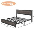 thumbnail image 2 of Bed Frame with Headboard, Industrial Platform Bed Frame with Charge Station, No Box Spring Needed, Easy to Assemble, Wooden Mattress Foundation, 2 of 7