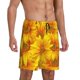 thumbnail image 2 of Balery 3D Sunflowers Pantalones cortos de pijama de punto de algodón para hombre con cinturilla y bolsillos-Small, 2 of 6