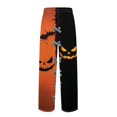 thumbnail image 4 of GrmtClth Halloween Pajamas Pants for Men Breathable Bottoms Witch Pumpkin Ghost Face Graphic Print Loose Fit Night Pants for 2026 Halloween with Pocket Saffron L, 4 of 6