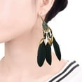 thumbnail image 5 of Feather Earrings for Women Vintage Boho Earrings Long Feather Earrings Black Feather Tassel Earrings Western Bohemian Jewelry for Women, 5 of 6