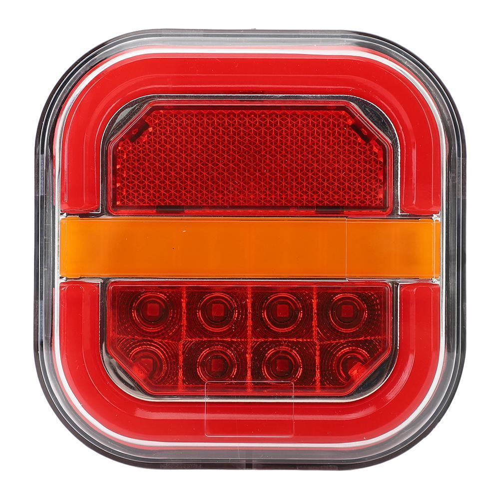 2PCS Square LED Trailer Lights, Red & White Stop Turn Tail Brake Running Lamps, 12-24V IP67 Waterproof for Camper Truck Boat RV