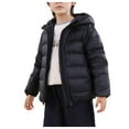 thumbnail image 3 of Ccpelsie Boy Winter Hooded Puffer Jackets Coats Kids Light Weight Outerwear with Pocket for Toddler Kids(Black,8-9 Years), 3 of 8