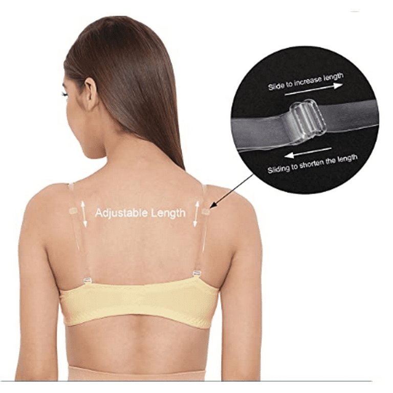 Invisible Clear Non-Slip Bra Transparent Shoulder Strap 2 Pairs