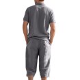 thumbnail image 5 of IhhxPro Men's Linen Button Detail Pants with Pockets Relaxed Fit Casual Set Outfit Lightweight Summer Beach Vacation Straight Leg Trousers S-3XL, 5 of 7