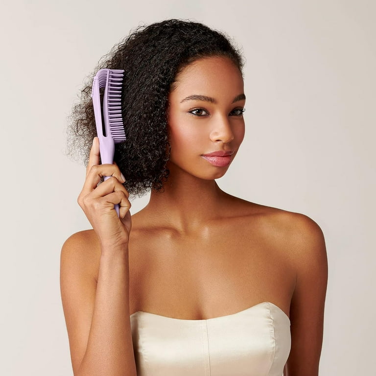 サクラページです　3点 ファー　2wayアレンジ ヘアターバン Diane Flex Detangler Hairbrush for Curly, Textured Hair, Purple