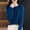 Dark Blue, variant on Delayuji Cardigans Sweaters For Women Solid Color Elegant Button Front Long Sleeve Cardigan Spring Fall