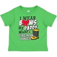 thumbnail image 3 of Inktastic I Wear Bows My Daddy Wears Fireman Boots Girls Toddler T-Shirt, 3 of 5