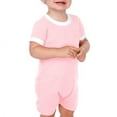 thumbnail image 3 of Unisex Infants Scoop Neck Short Sleeve Romper Honeydew/White 6M, 3 of 4