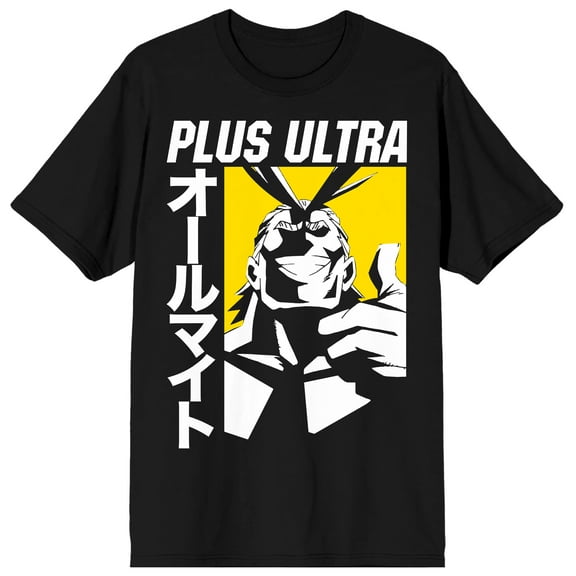 My Hero Academia Anime Plus Ultra All Might Mens Black Short Sleeve Shirt-M