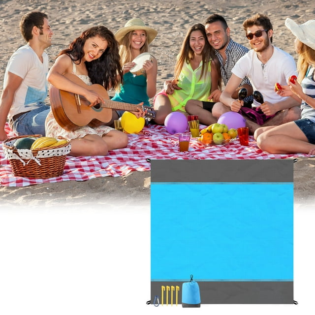 Couverture de Plage, Tapis de Pique-Nique Extérieur, Grand Couvre-Sol Imperméable, Résistant au Sable, Portable, Facile à Nettoyer, Durable, Sac de Transport Compact, Usage Polyvalent