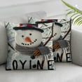 thumbnail image 3 of nygtbtfer  Grey Christmas Pillow Throw Set of 2, Snowman Pillow Case Snowflake Let It Snow Merry Christmas Hello Winter Cushion Cover Case for Home Farmhouse Couch Sofa Car White, 3 of 7
