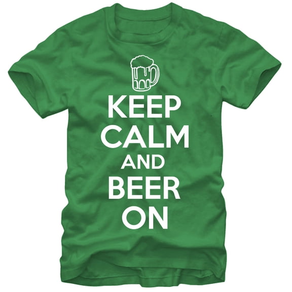 Men's Lost Gods Keep Calm and On Graphic Tee Kelly Green Large