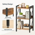 thumbnail image 6 of 3-Tier Industrial Bookshelf With Metal Frame Small Rustic Brown And Black Bookcase Storage Shelf, 6 of 8