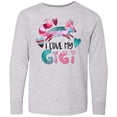 thumbnail image 3 of Inktastic I Love My Gigi Pink and Blue Fox with Hearts Long Sleeve Youth T-Shirt, 3 of 5