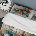 thumbnail image 4 of Designart "Orange Geometric Odyssey III" Modern Geometric Bedding Covert Set - Abstract Geometric Orange Abstract Bed Set With 1 Sham, 4 of 6