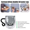 thumbnail image 4 of Wmool Cute Cat / Kitten Glass Clear Tea / Coff g Cup AU, 4 of 9