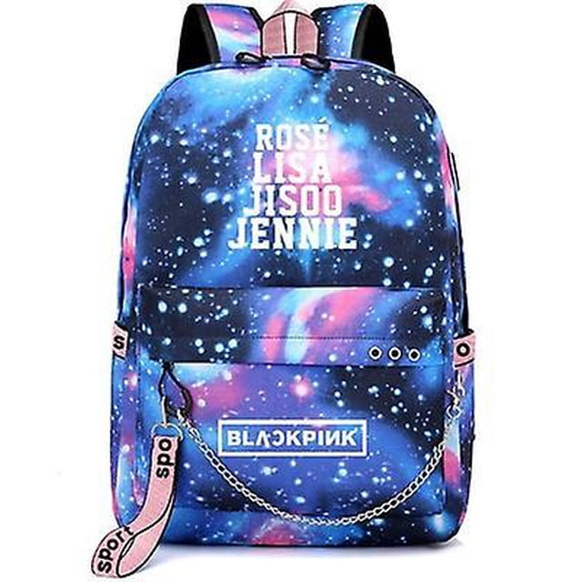 Blackpink Park Caiying Lisa misma mochila estudiante mochila versión coreana bolsa de carga Usb personalización
