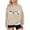 Khaki, variant on Wenini Women's Halloween Black Cats and Ghost Print Sweatshirt Long Sleeve Crew Neck Sweatshirt Casual Pullover Top