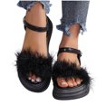 thumbnail image 2 of Summer Sandals Clearance, Xunlbb Women's Large Size Retro Flat-bottomed Sandals Sandals With Elastic Or Feet.(Black,Size:36), 2 of 4
