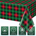 thumbnail image 5 of Twfbrm Christmas Disposable Tablecloth, 54x108 inch Plastic Buffalo Plaid Rectangle Table Cloth, Waterproof Wipeable Checkered Table Cover Christmas Table Decorations for Party Dining Birthday, 5 of 8