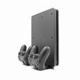 thumbnail image 4 of 2-in-1 Vertical Stand Base for PS4 Slim Pro, Dual Controller Charging Dock Station Multifunctional PS4 Console Holder, 4 of 5