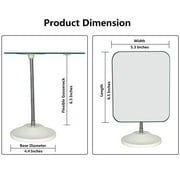 YEAKE Adjustable Flexible Gooseneck Makeup Mirror,360°Rotation Folding Portable Desk Vanity Mirror with Stand Shower Shaving Cosmetic Mirror, Square