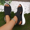 thumbnail image 3 of Rokment Womens Athletic Orthopedic Walking Sandals Lightweight Comfortable Mesh Knit Wedge Slingback Slip on Gladiator Shoes Summer Breathable Sneakers Black Size 8.5, 3 of 7