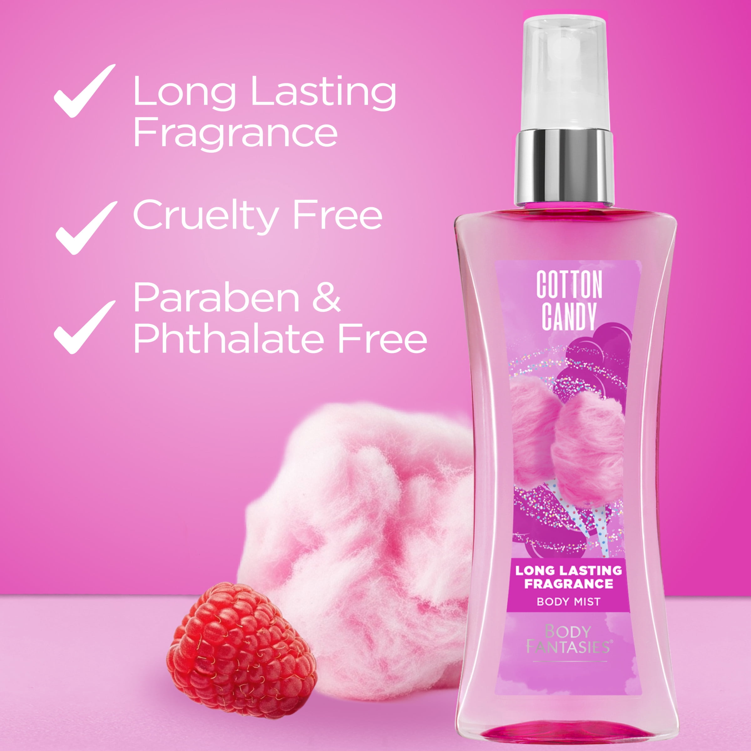 Body Fantasies Cotton Candy Body Spray for Women, 3.2 fl oz