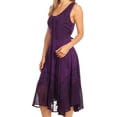 thumbnail image 4 of Sakkas Magdilena Stonewashed Corset Front Embroidered Dress - Purple - S/M, 4 of 4