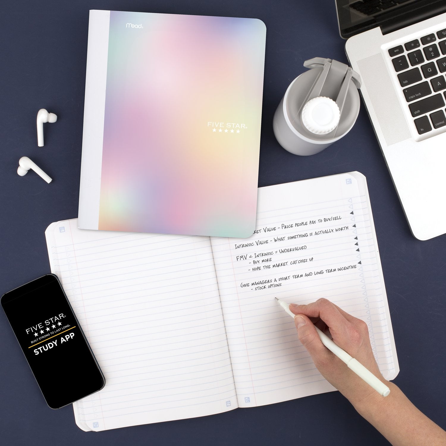 Five Star Composition Book Plus Study App, College Ruled, Ombre