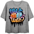 thumbnail image 5 of The Amazing World of Gumball Gumball Watterson and Darwin Watterson, graffiti style what the what? on Athletic Heather Short Sleeve Adult Crop T-Shirt-Small, 5 of 7