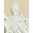 thumbnail image 5 of Qmyliery Toddler Baby Girl Fly Sleeve Dress, Flower Embroidered Pattern Hollow Ruched A-Line Dress for Summer, 5 of 8