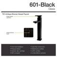 thumbnail image 6 of MR Direct 601 Black Vessel Sink Ensemble with an Antique Bronze finish 721 faucet, pop-up drain, and sink ring., 6 of 8