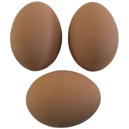 3 PACK BROWN CERAMIC DUMMY CHICKEN NESTING NEST FAKE TRAINING EGG HATCHING (Best Egg Laying Chickens Brown Eggs)