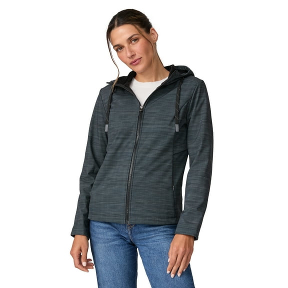 Free Country Women's Alps Super Softshell® Jacket Black Grid Melange S