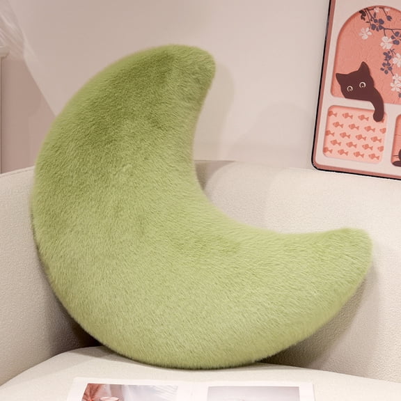 Simulated Moon Shaped Plush Toys, Soft Bedside Sofa Pillows, Used for Home Decoration as Birthday Gifts(Green)