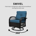 thumbnail image 5 of SHGJ&SOFT 3 Piece Patio Furniture Set, 2 Outdoor Swivel Rocking Chairs with Side Table, Thick Cushions Wicker Glider Chairs, All-Weather Brown Rattan Bistro Set for Porch, Deck, Pool (Blue), 5 of 11