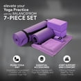thumbnail image 2 of BalanceFrom Complete 7-Piece Yoga Set with 71” x 24” x 0.5” Extra Thick Mat, Purple, 2 of 8