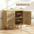 thumbnail image 3 of HOMCOM Buffet Cabinet with Handwoven Rope Doors, Sideboard Cabinet, Oak, 3 of 10