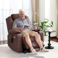 thumbnail image 3 of MCombo Electric Power Lift Recliner Chair with Vibration and Heat for Elderly, Faux Leather, Light Brown, 3 of 12