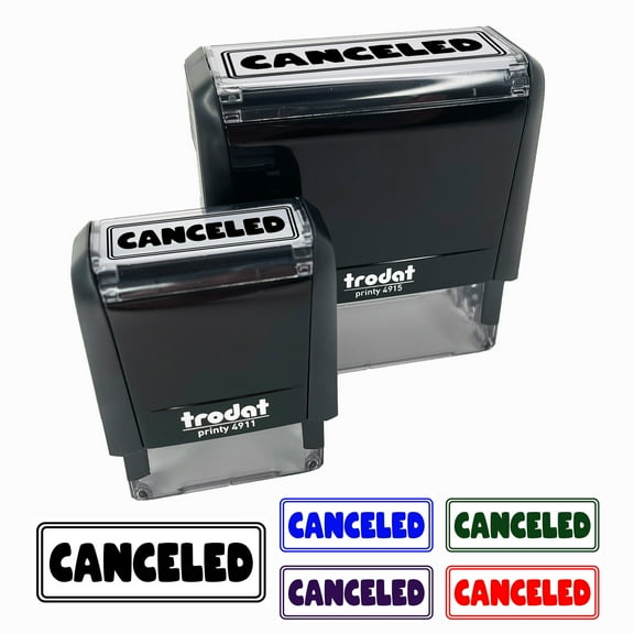 Canceled Bold Self-Inking Rubber Stamp Ink Stamper for Business Office - Red Ink - Large 2-3/4 Inch