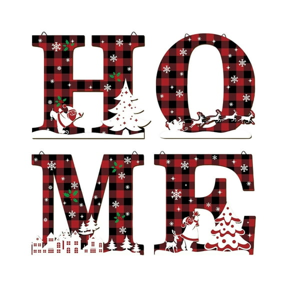 Welcome HOME Wooden Pendant, Alphabet Christmas Ornament for Spring and Holiday Decoration, Rustic Home Listing Decor for Tree and Mantel