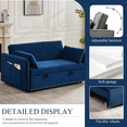 thumbnail image 3 of 55 Inch 3-in-1 Adjustable Loveseat Sleeper Sofa Bed with USB Ports, Convertible Pull Out Sofa Bed for Small Space, 2 Lumbar Pillows & Side Pockets, Living Room Bedroom, Blue, 3 of 7