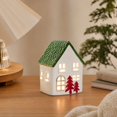 thumbnail image 2 of Ceramic Christmas House Decoration Lighted Snow Tabletop Ornament Holiday Village Figurine Indoor Display Party Setup Accessory, 2 of 3