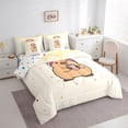 thumbnail image 2 of Erosebridal Kids Cute Capybara With Boba Tea Bedding Comforter Set 7pcs,Boys Girls Colorful Polka Dots Queen Bedding Sets,Luxury Bedroom Decor, 2 of 6