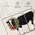 thumbnail image 6 of Elephant Stock Christmas On The Farm Iii - Cow With Wreath Wall Art - Horizontal Multi Panel Canvas - Dining Room Wall Decor - Holiday Multi Panel - Black And Beige Decor By Tara Reed - 38" x 24", 6 of 8
